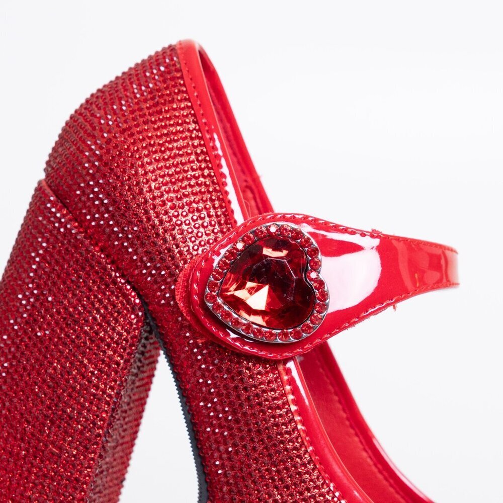 Dolls Kill Red Glitter Platform Mary Jane Heels - Picture 11 of 16